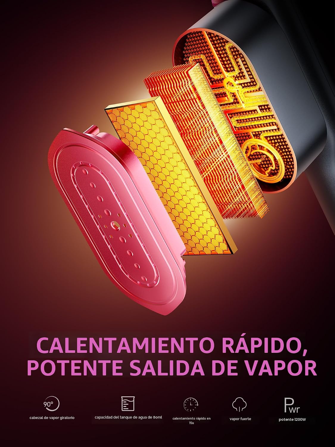 DRFLASH Vaporizador y plancha de mano 2 en 1 para ropa tamaño de vi...