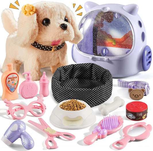 Vanvimen 16 piezas de juguetes de perro robot para niñas, juguetes...