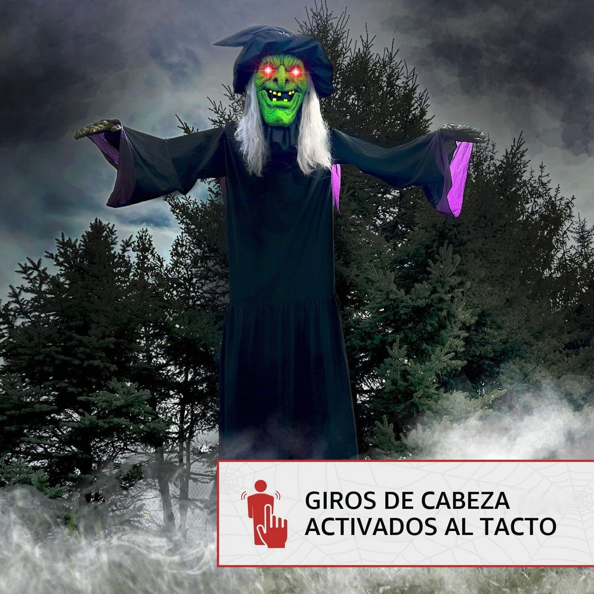 Haunted Hill Farm - Animatrónica de bruja voladora montada de 15.1...