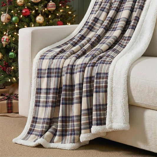 Eddie Bauer - Manta decorativa de franela de algodón para hogar, ro...