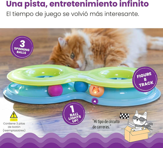 Catstages Pista de Bolas Infinity para Gatos con Dos Bolas, Incluye...