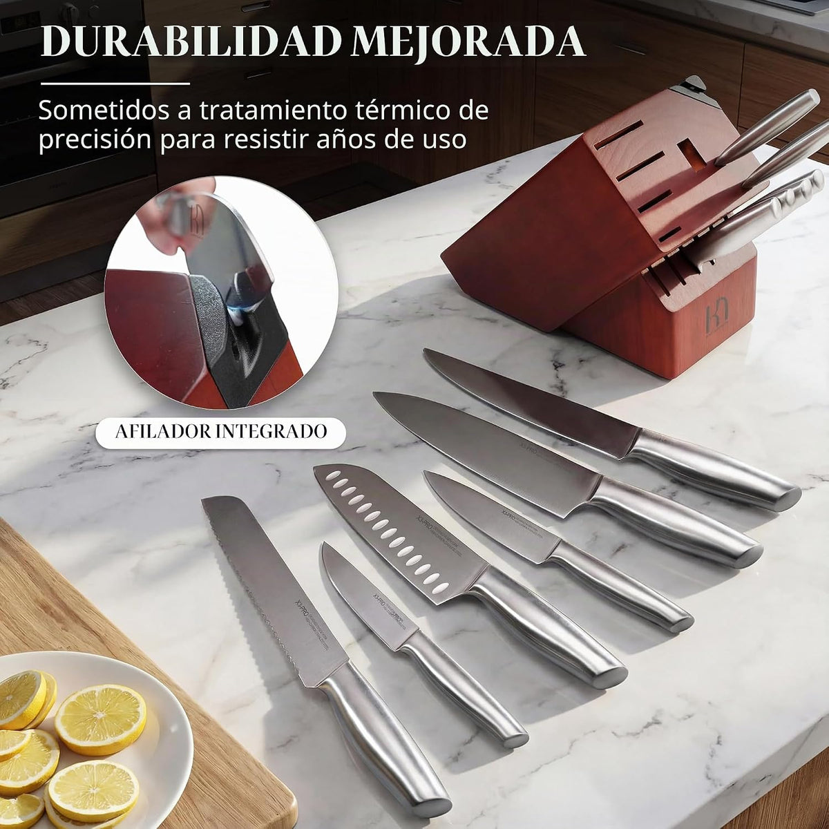 Juego de cuchillos KnifeSaga Premium, juego de 14 piezas de cuchill...