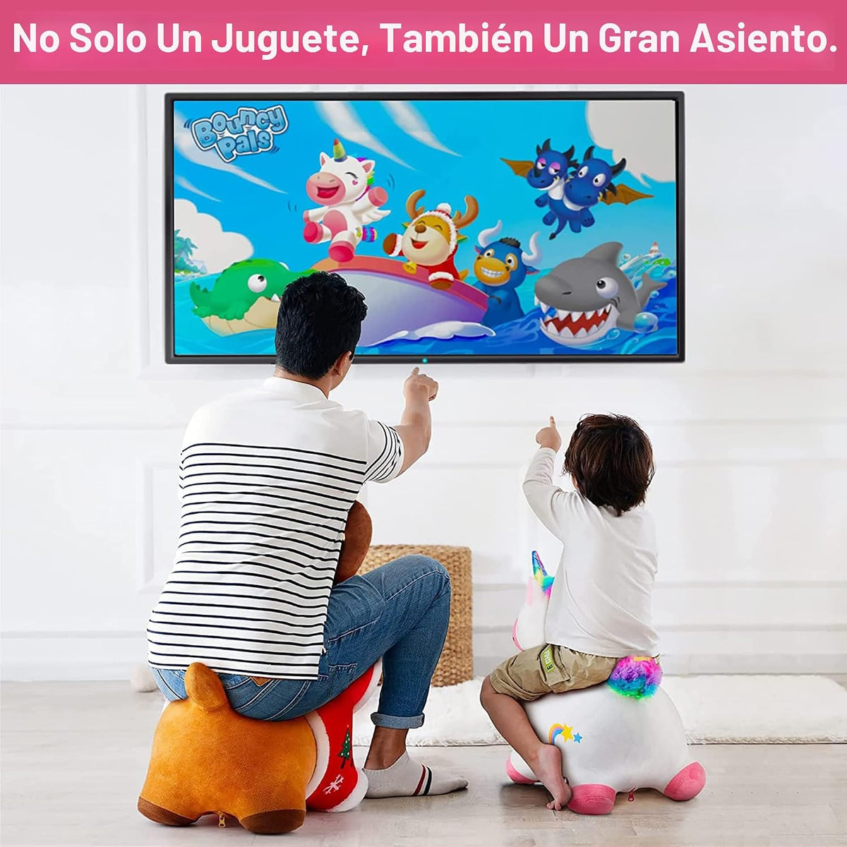 iPlay, iLearn Bouncy Pals Caballo Saltarín de Unicornio, Juguete In...
