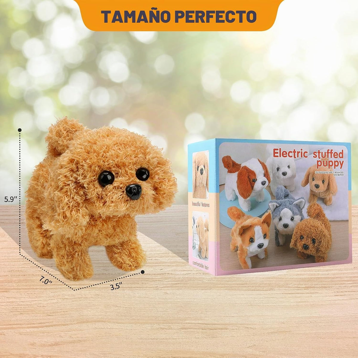 KSABVAIA Juguete de Peluche Cachorro Electrónico Interactivo - Cami...