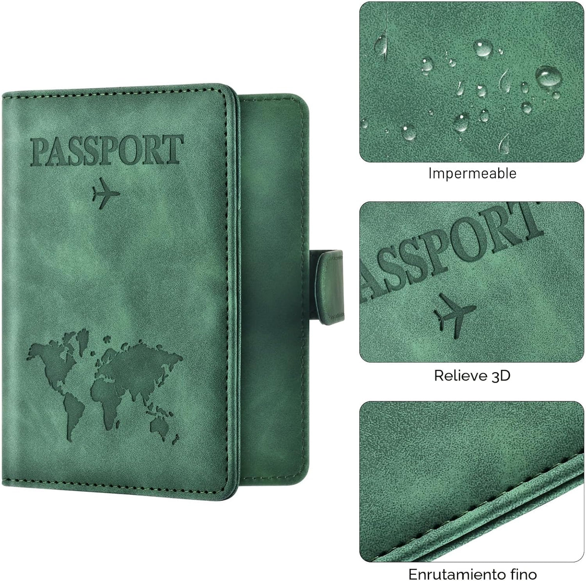 Combo de tarjetero para pasaporte y vacuna, soporte para pasaporte...