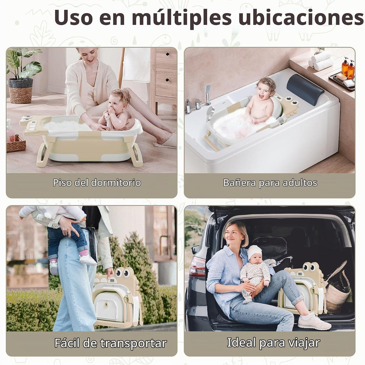Bañera plegable para bebé recién nacido, bañera plegable para bebé...