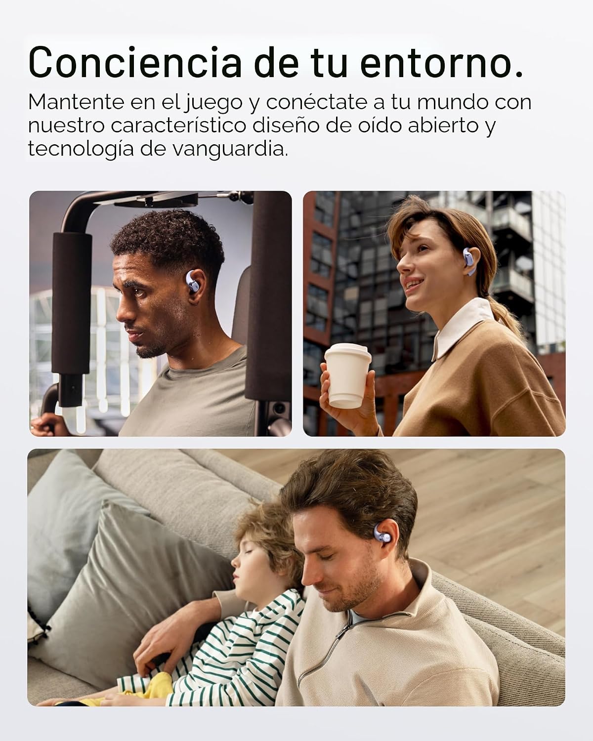 SHOKZ Nuevos auriculares OpenFit 2+ de oreja abierta, compatibles c...