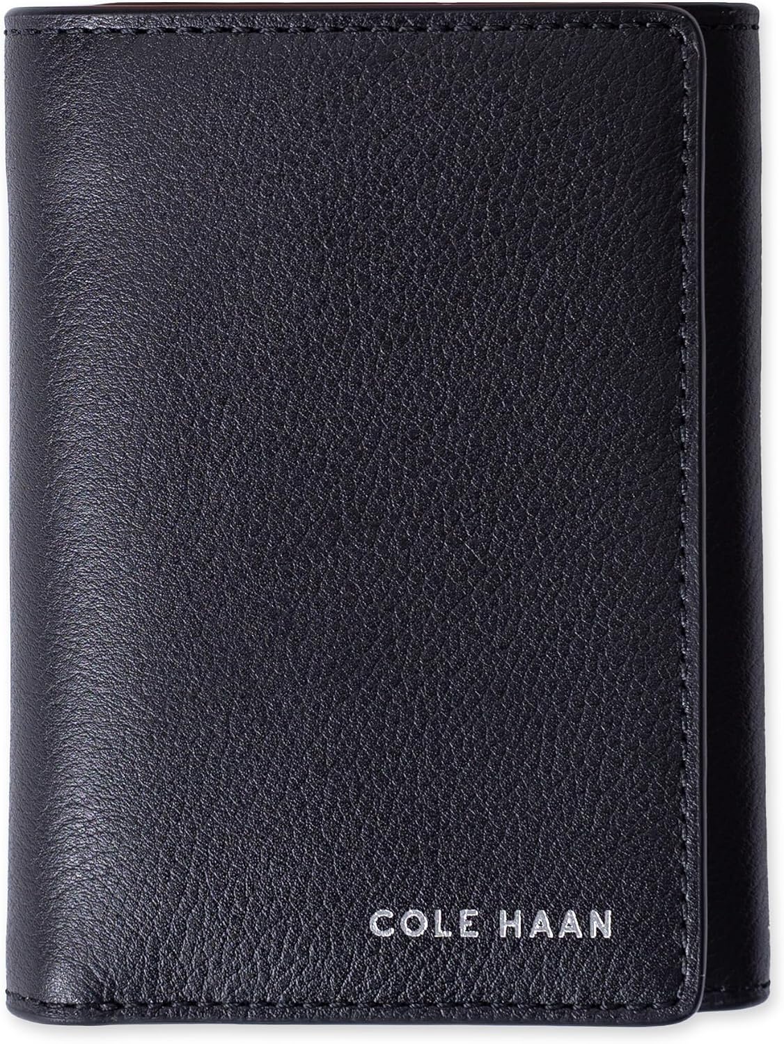 Cole Haan Billetera compacta de cuero para hombre con triple pliegu...