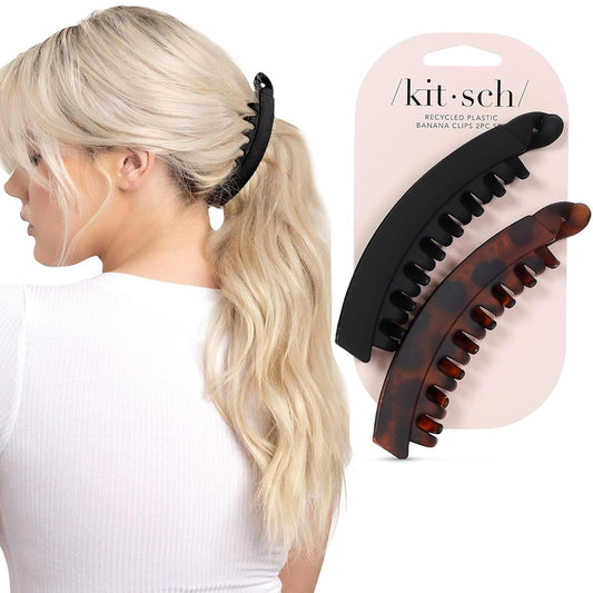 Kitsch Pinzas para el pelo de plátano para mujer, todo tipo de cabe...