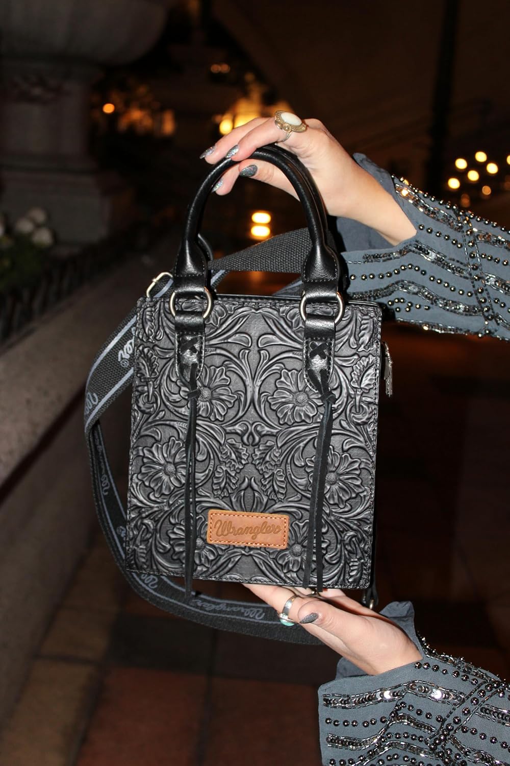 Wrangler Bolso Cruzado en Relieve para Mujer con Asa Superior, Bols...