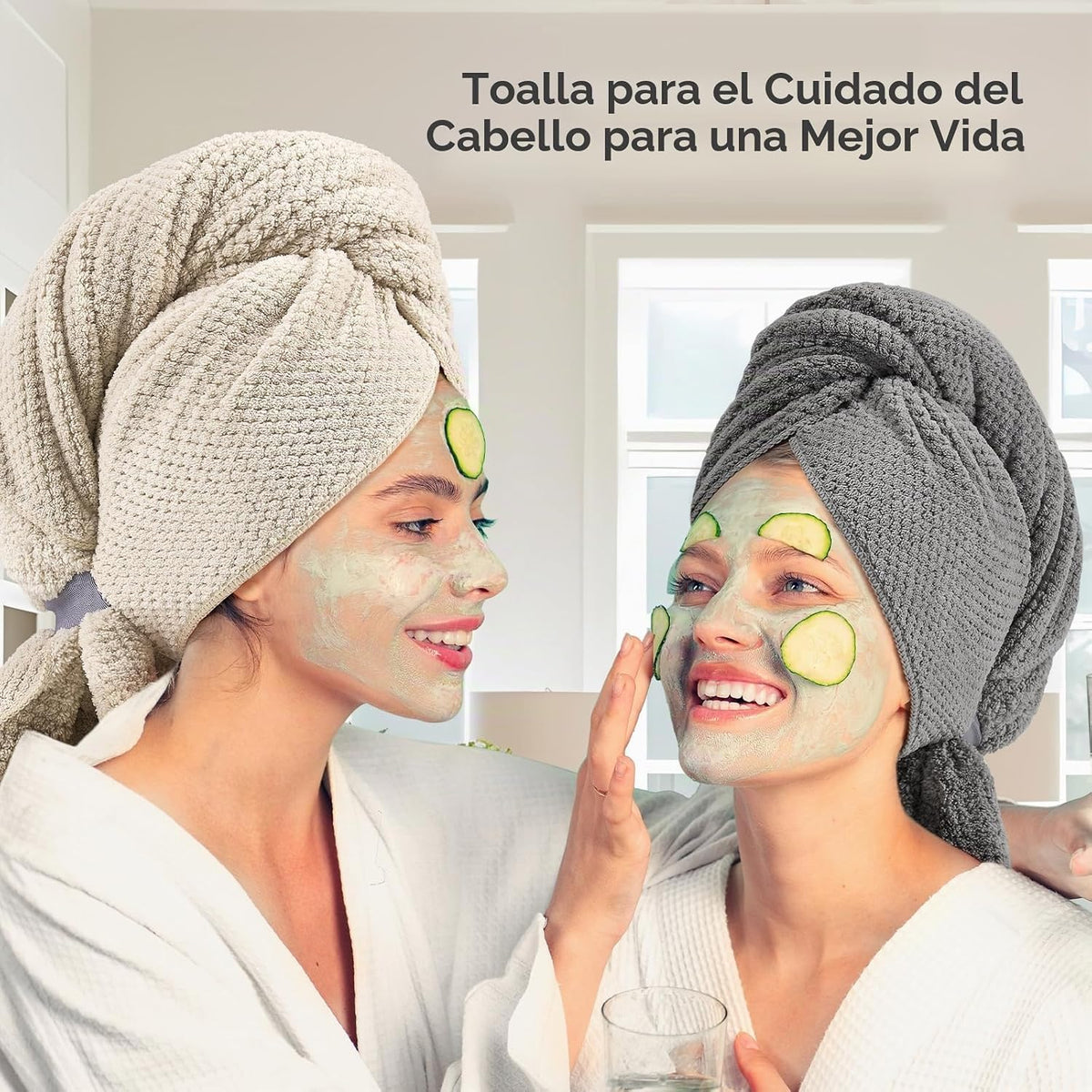 Toalla de Cabello de Microfibra Extra Grande para Mujeres con Cabel...