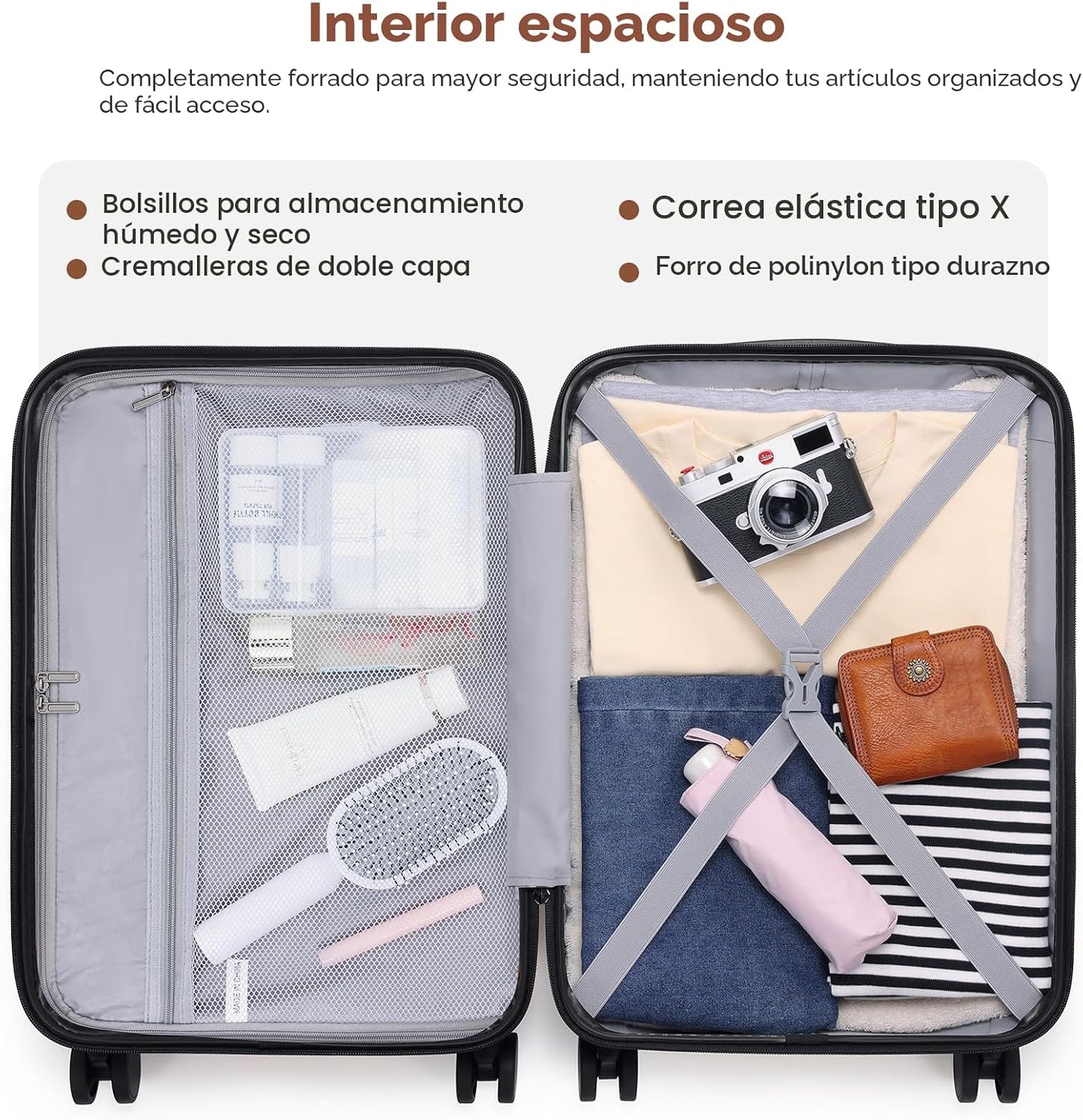 Juego de maletas UKEIN con mochila, equipaje de mano de policarbona...