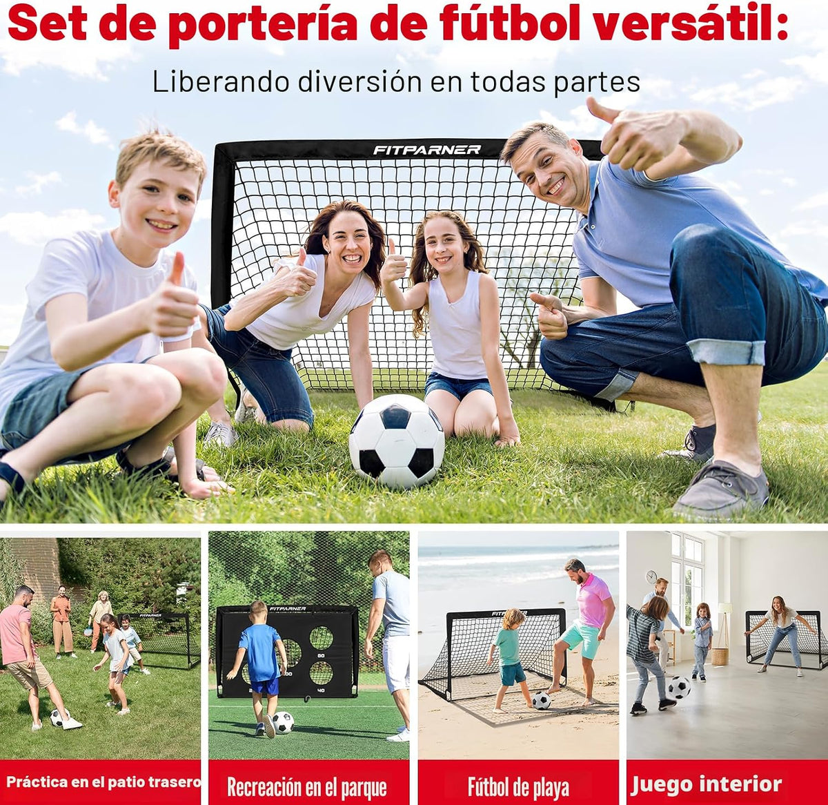 FITPARNER Portería de fútbol, portería de fútbol para niños en el p...