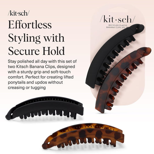 Kitsch Pinzas para el pelo de plátano para mujer, todo tipo de cabe...
