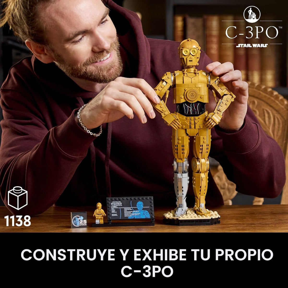 LEGO Star Wars C-3PO Figura de droide construible, modelo de constr...