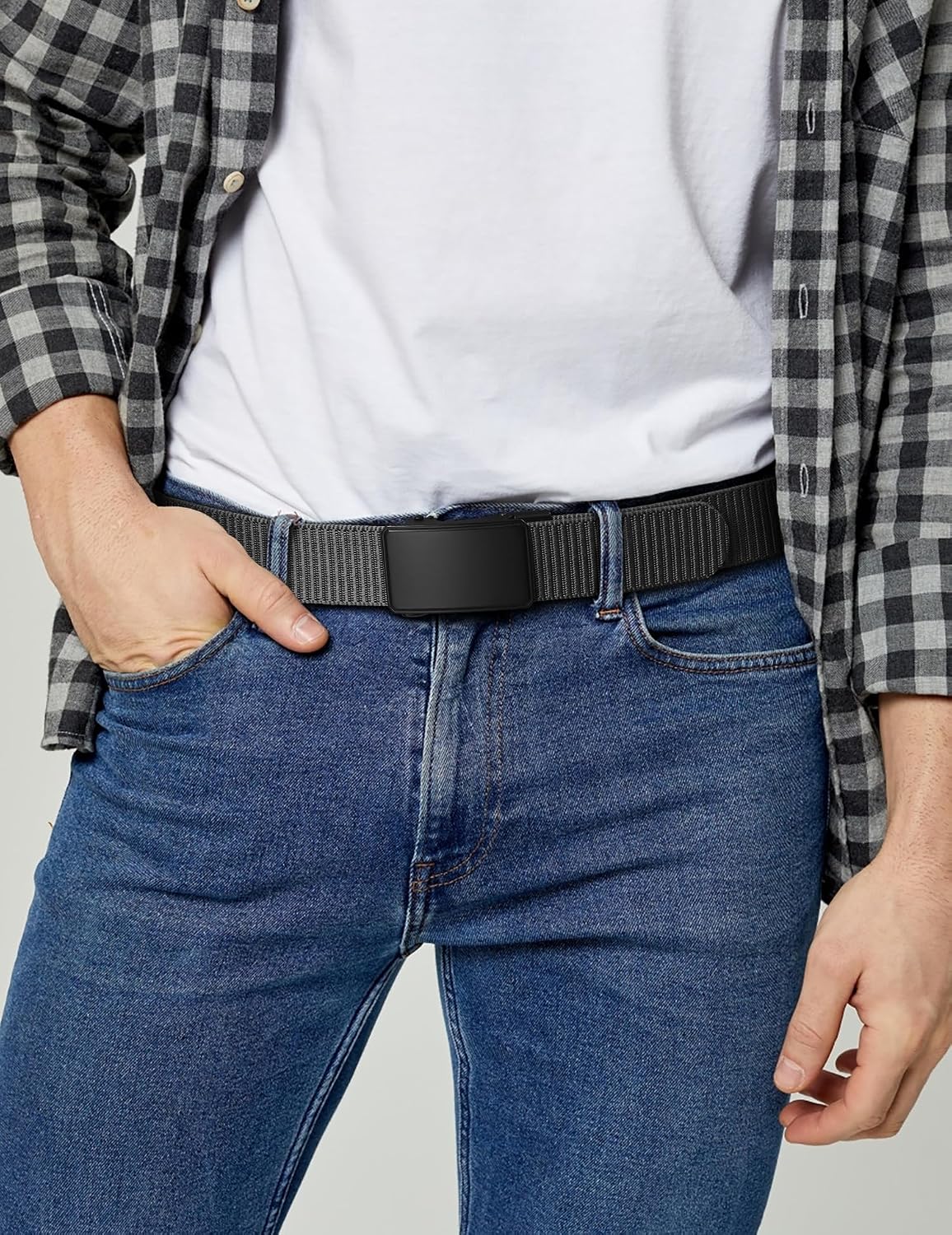 JUKMO - Cinto de nailon con trinquete de 1.5" para hombre, cint...