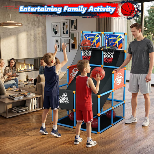 Juego de baloncesto arcade de doble disparo, juguetes para niños: a...