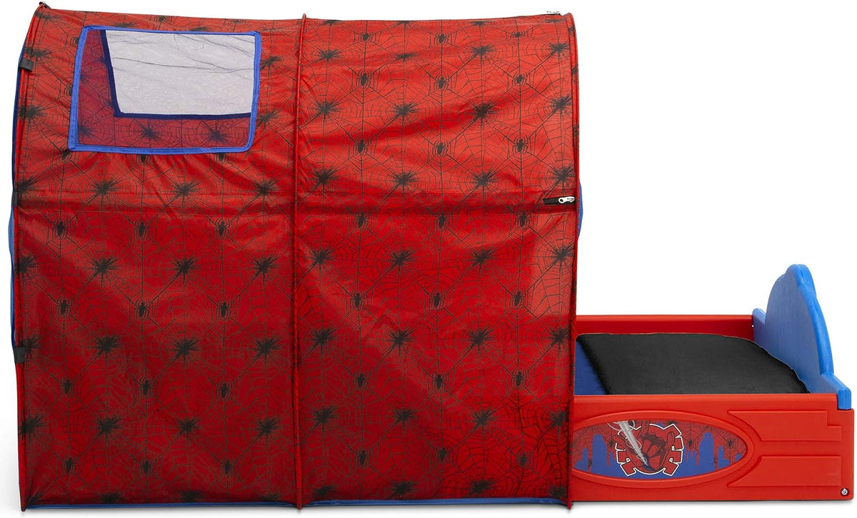 Cama para dormir y jugar Marvel Spider Man para niños pequeños con...