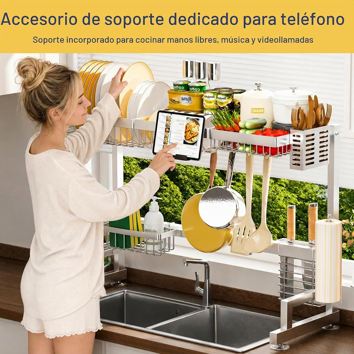 ADBIU Fit Sink 24.5"- 35.5" L Escurridor de Platos Sobre el...