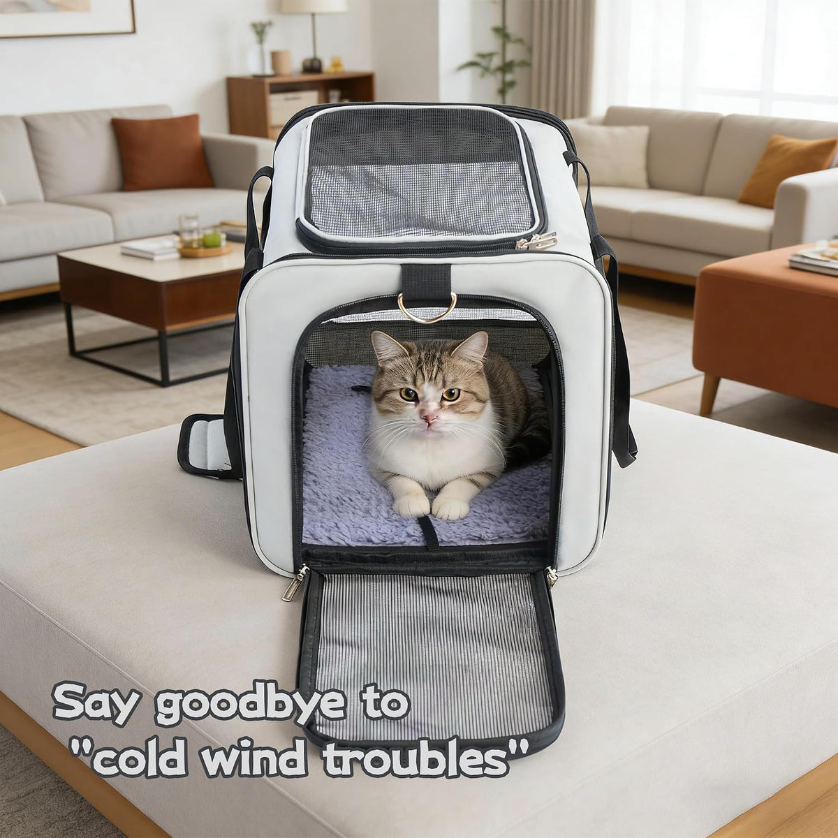 YUNIQUE Transportador de gatos y perros de lados suaves para mascot...