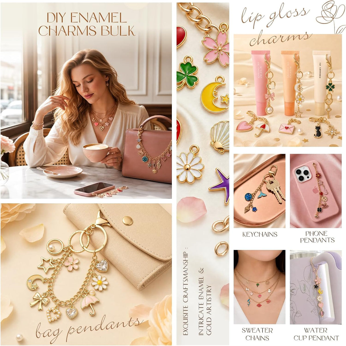 Sistenia 360 dijes para la fabricación de joyas, dijes de esmalte d...
