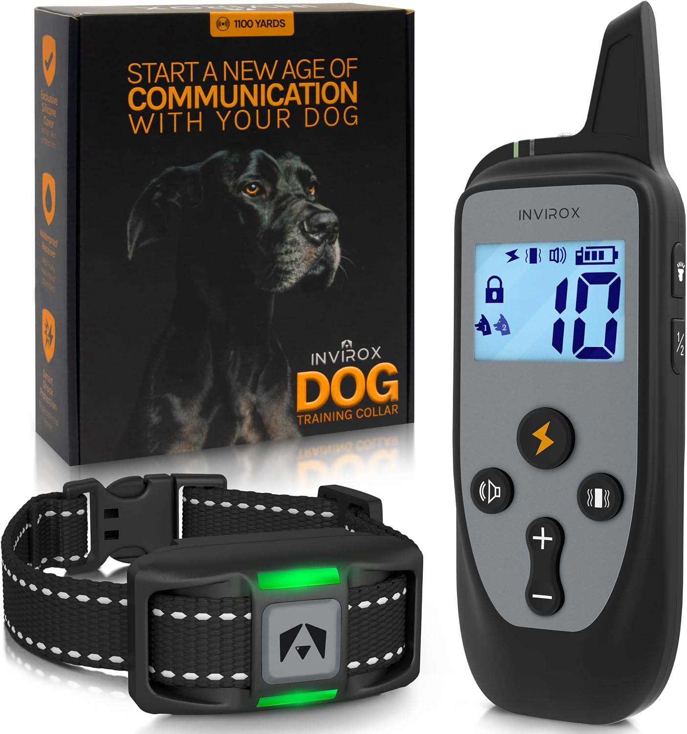 INVIROX - Collar de entrenamiento para perros con control remoto, c...