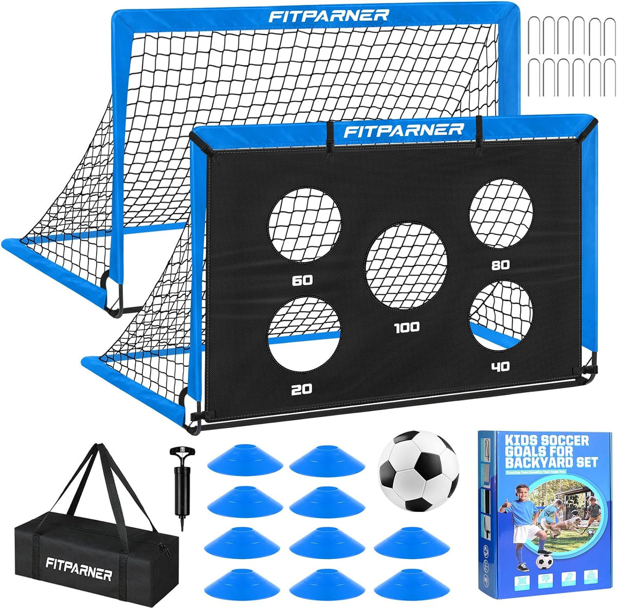 FITPARNER Portería de fútbol, portería de fútbol para niños en el p...