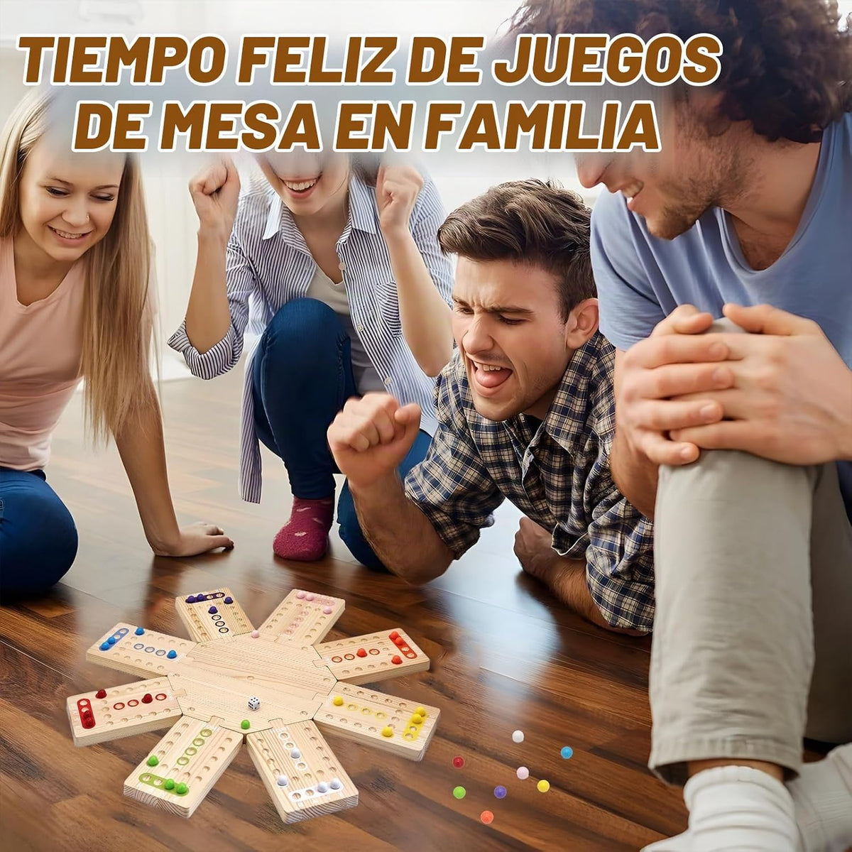 Juego de mesa de madera, juego de fiesta familiar para 2 a 8 jugado...