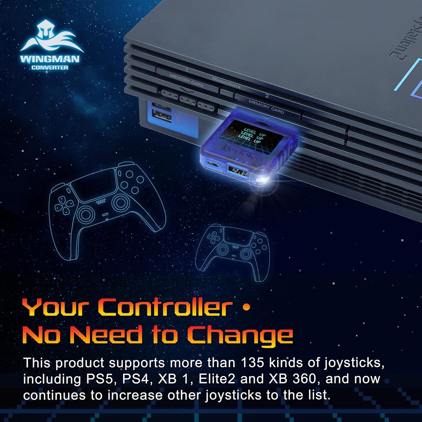 Brook Wingman PS2 Starry Blue Converter - Convertidor especial de c...