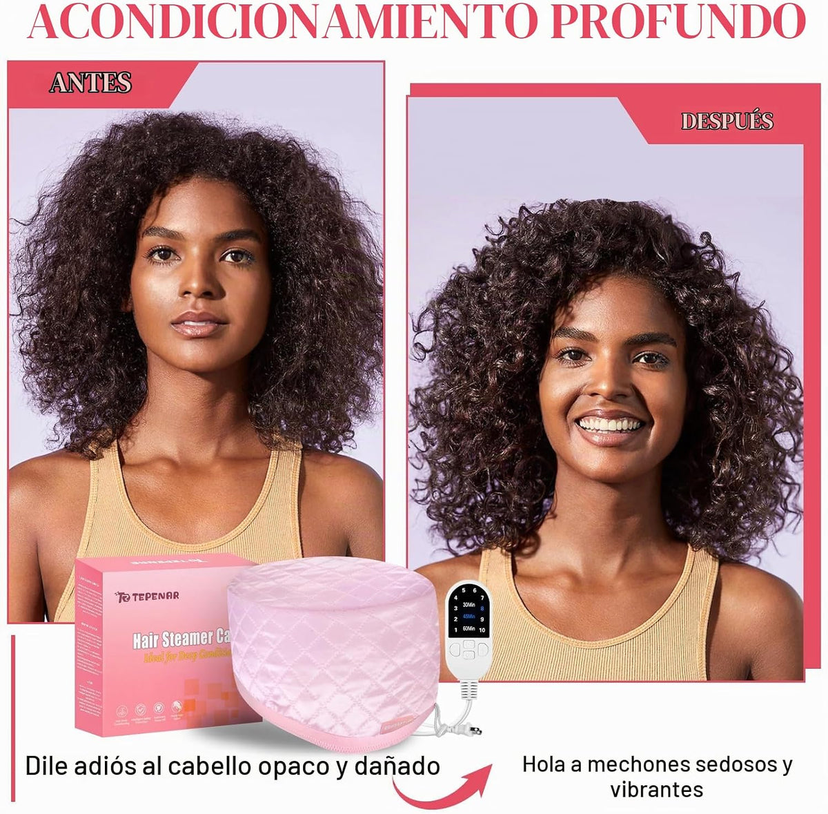 TEPENAR Vaporizador de cabello para acondicionamiento profundo: tap...