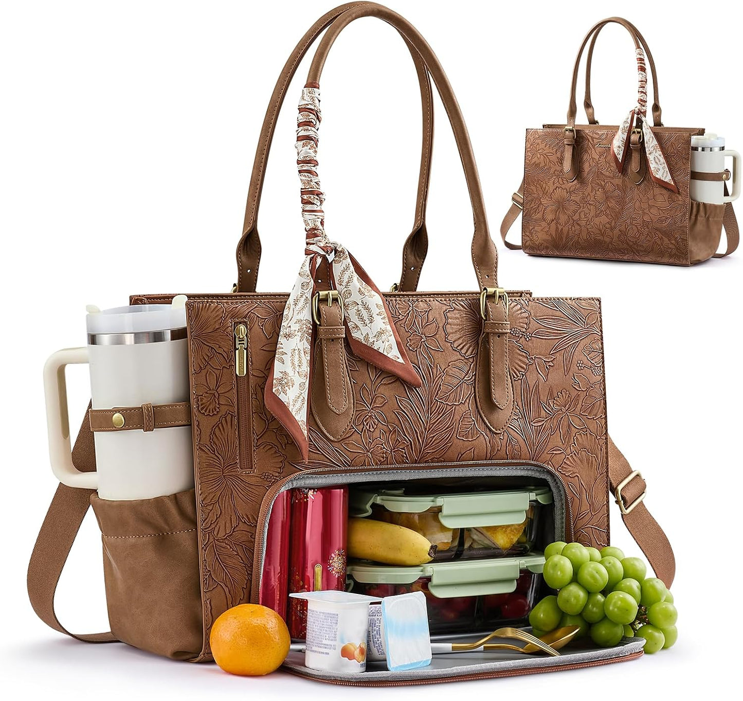 LOVEVOOK Bolsa de almuerzo para mujer, bolsa para laptop de 15.6 pu...