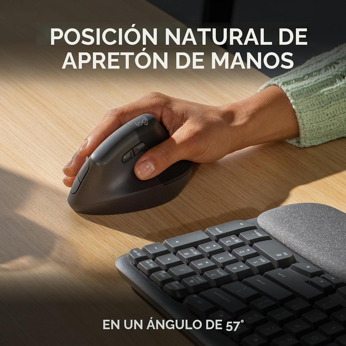 Logitech Wave Keys - Teclado ergonómico inalámbrico con reposamanos...