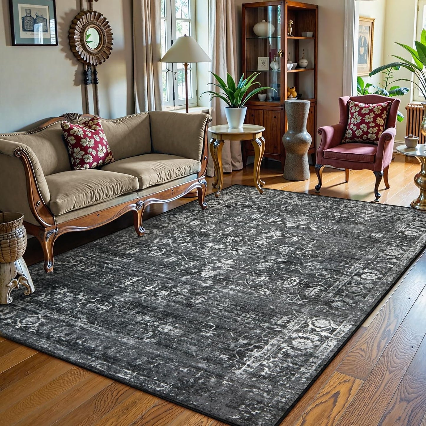 Lahome Alfombras de área de 6 x 9 pies, lavables para dormitorio, a...