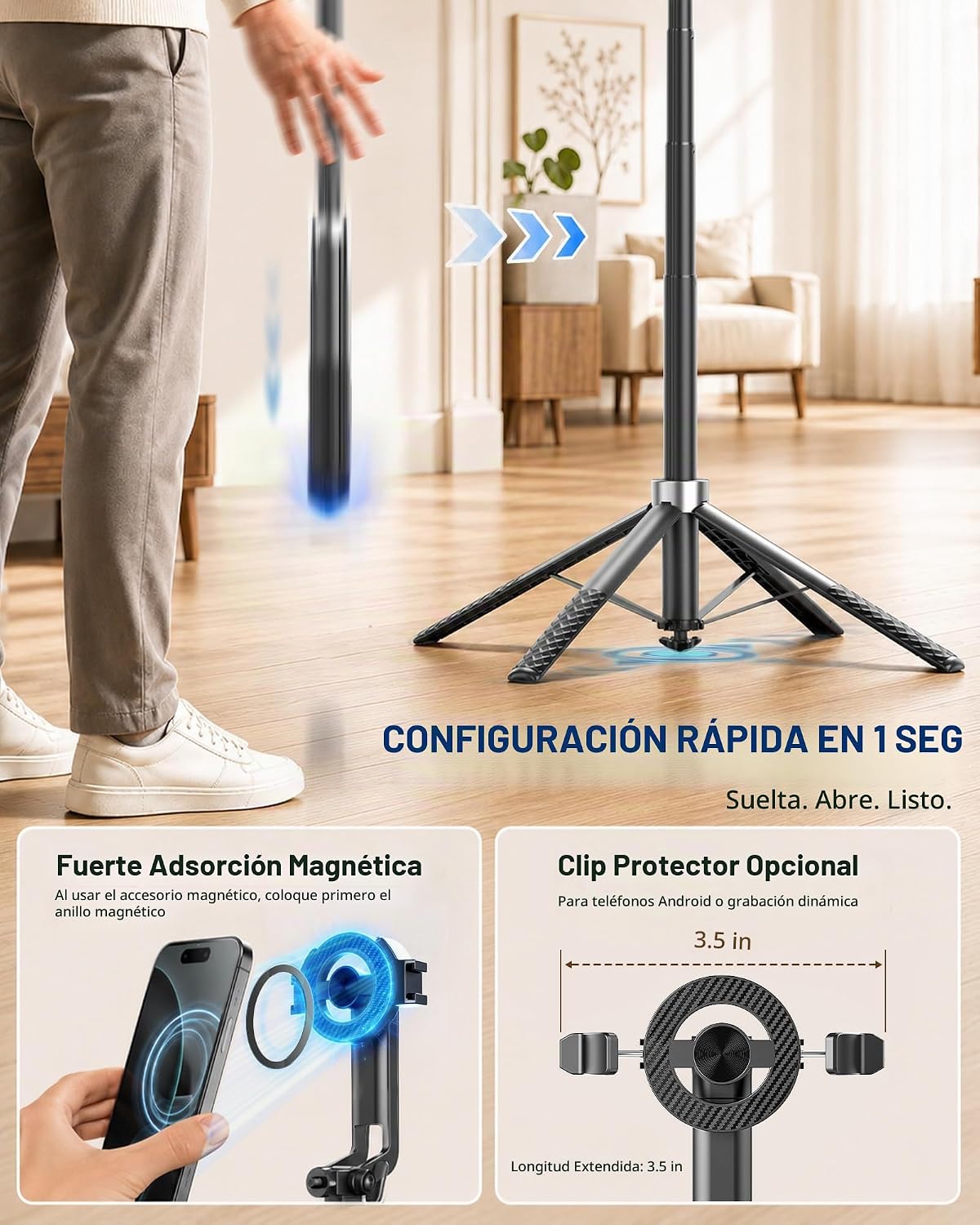 Oldshark Trípode de seguimiento automático de 71 pulgadas, luz desm...