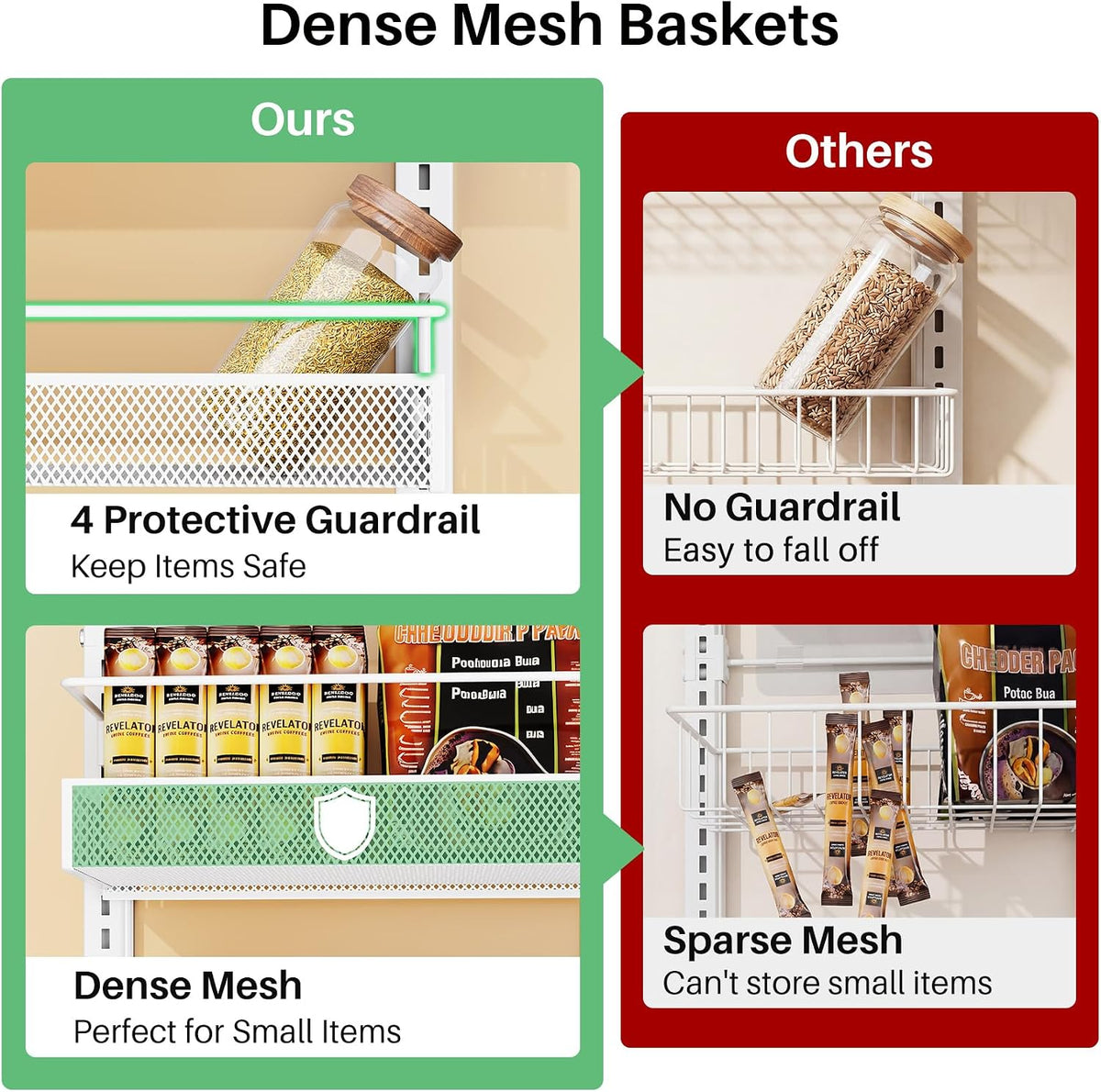 SAYZH Organizador de despensa de 6 niveles estrecho para puerta, 12...
