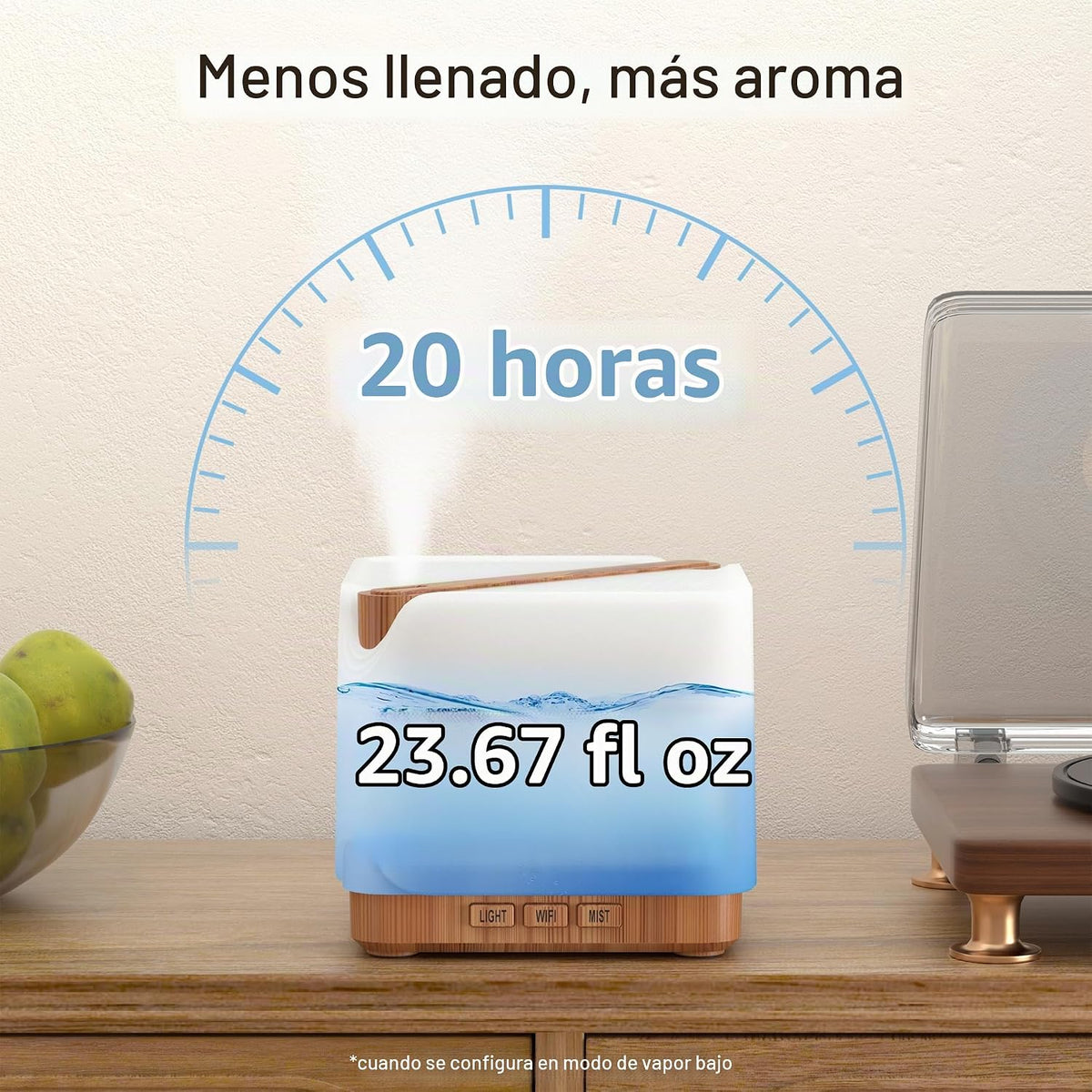 ASAKUKI Difusor de Aceites Esenciales Humidificador Smart WiFi 23.7...