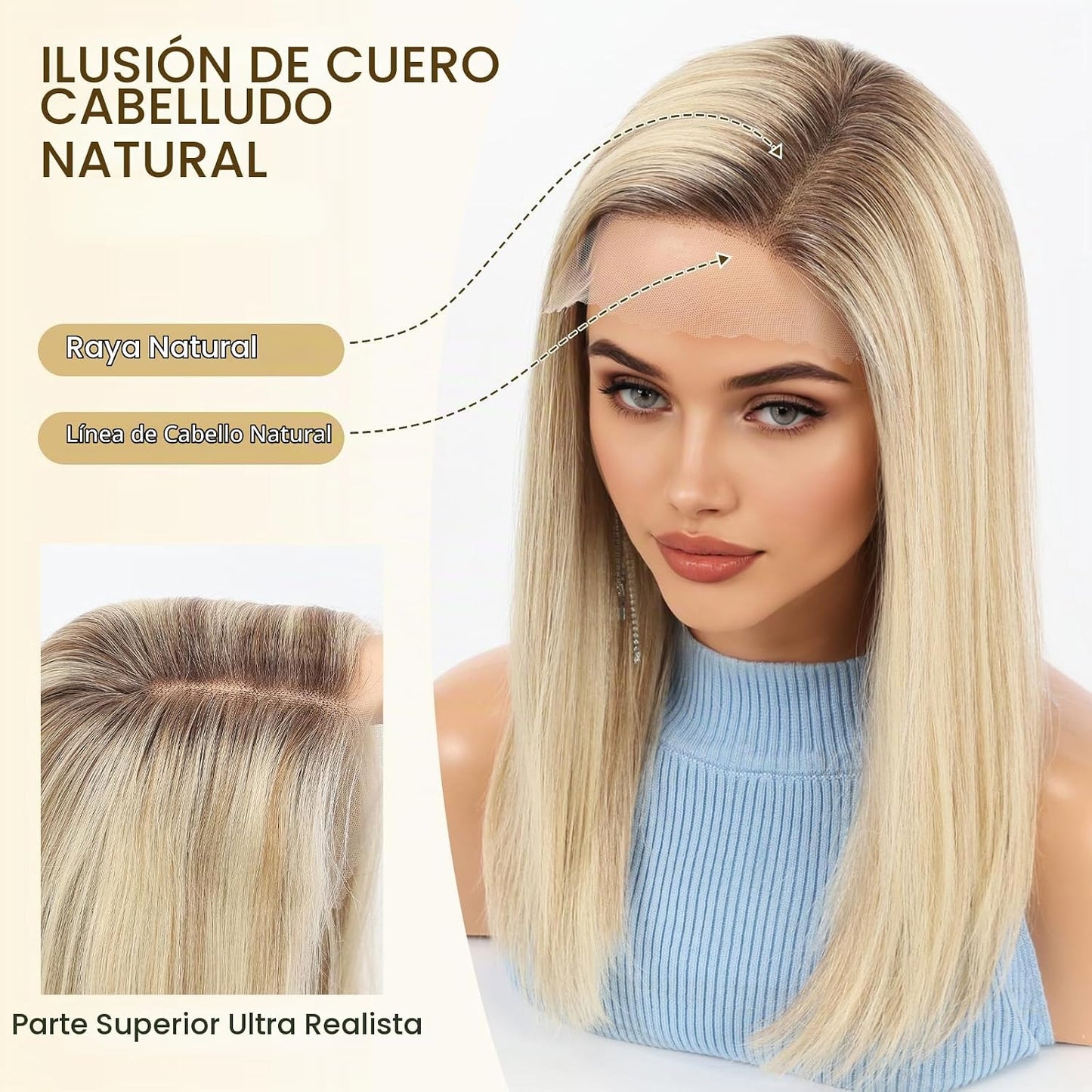 Wear but free KKU - Peluca de cabello humano 100% humano, pelucas d...