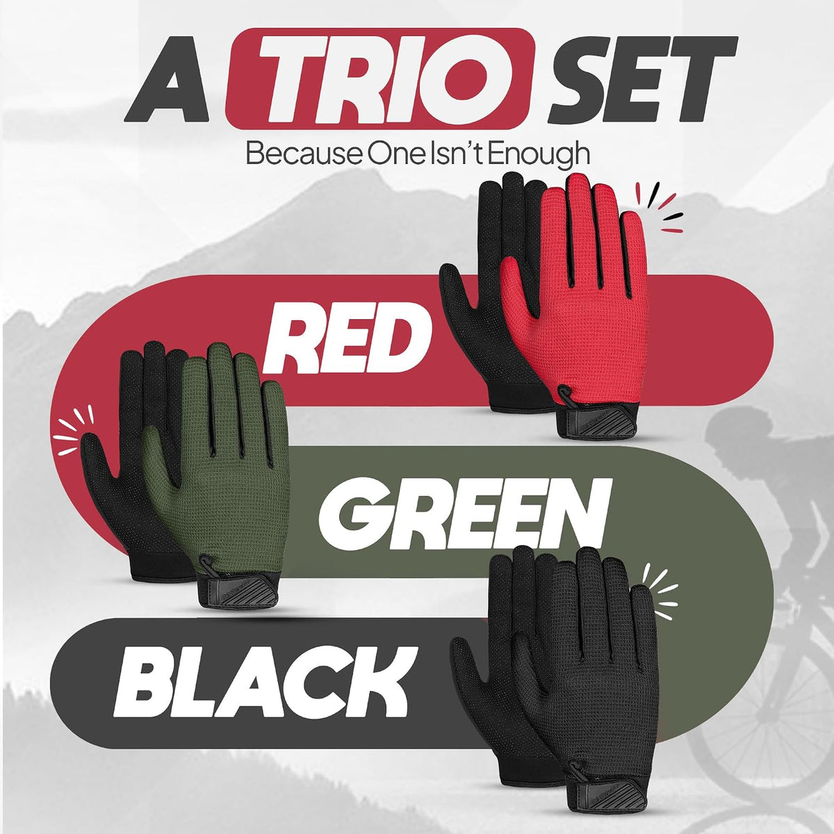 SAGA SPORTS Guantes de ciclismo para niños, guantes de motocicleta...