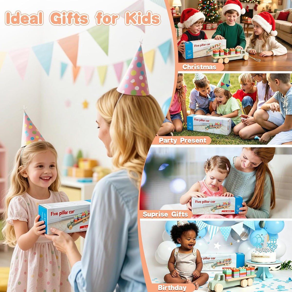QOMDAFC Juguetes Montessori para niños de 1 año, regalos de cumplea...