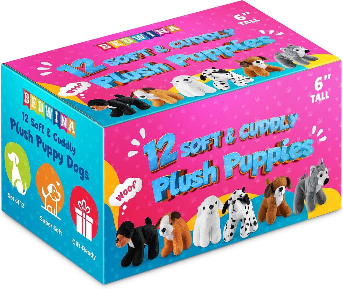 Perros de peluche (paquete de 12) animales de peluche pequeños de 6...