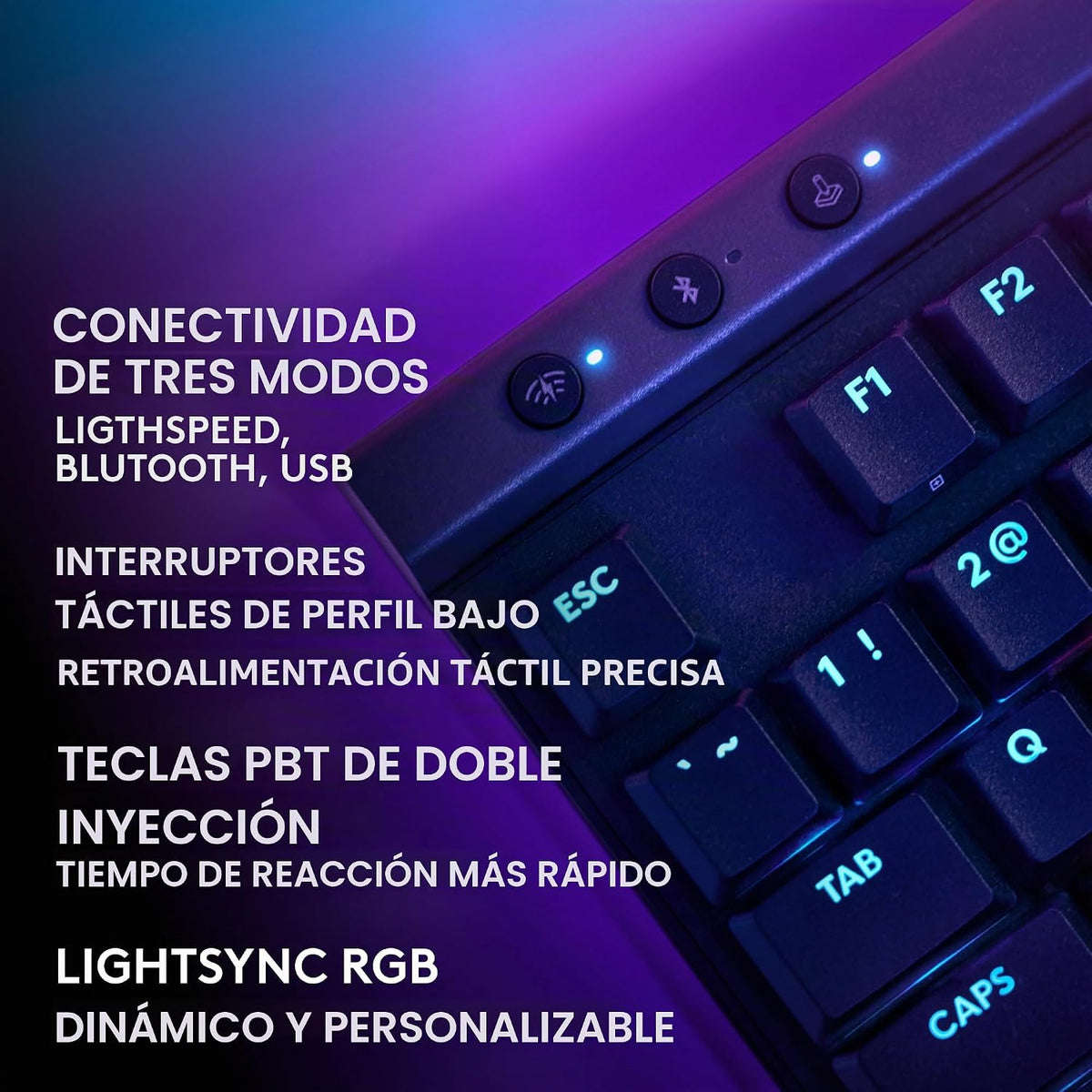 Logitech G 515 Lightspeed TKL Teclado inalámbrico para juegos (táct...