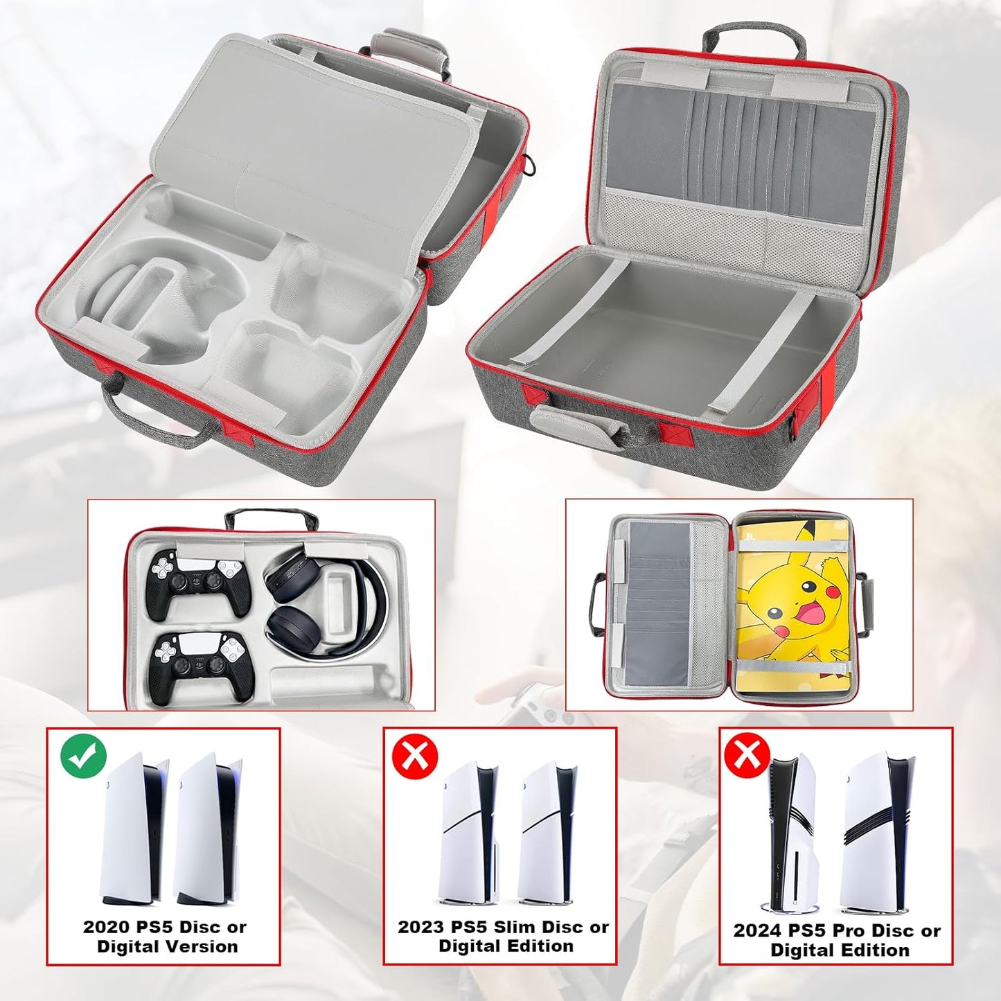 PSCHUNYD Estuche de transporte rígido compatible con PS5, estuche d...