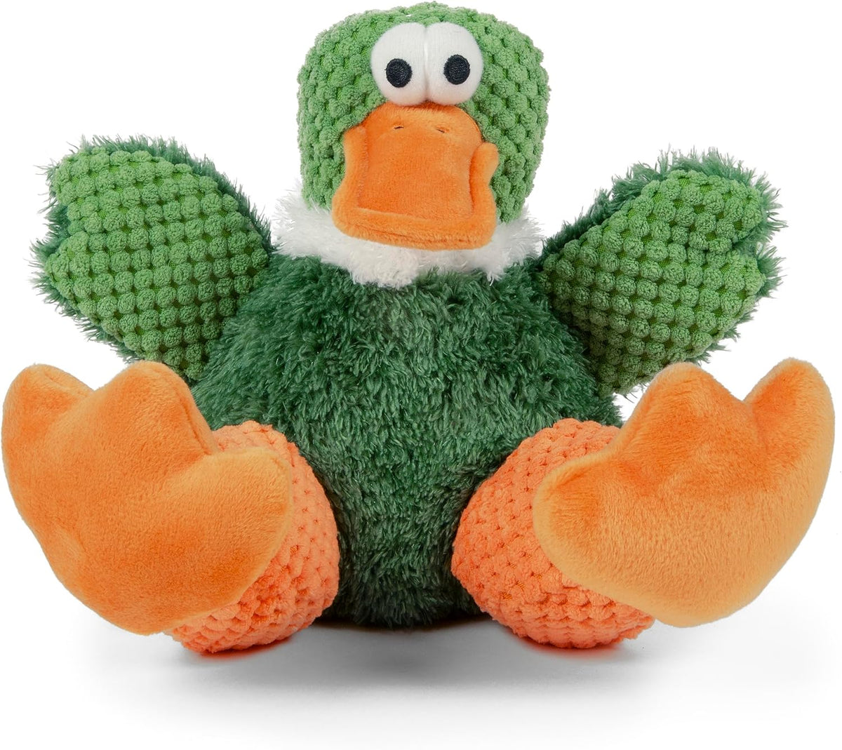 goDog Checkers Pato Sentado - Juguete chirriante de peluche para pe...