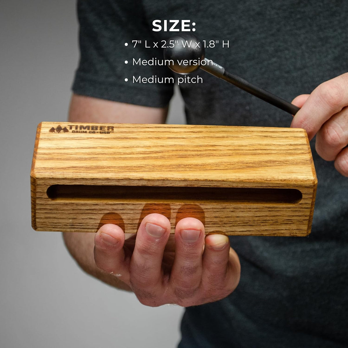 Timber Drum Co. Instrumento musical de percusión Woodblock, 7 pulga...