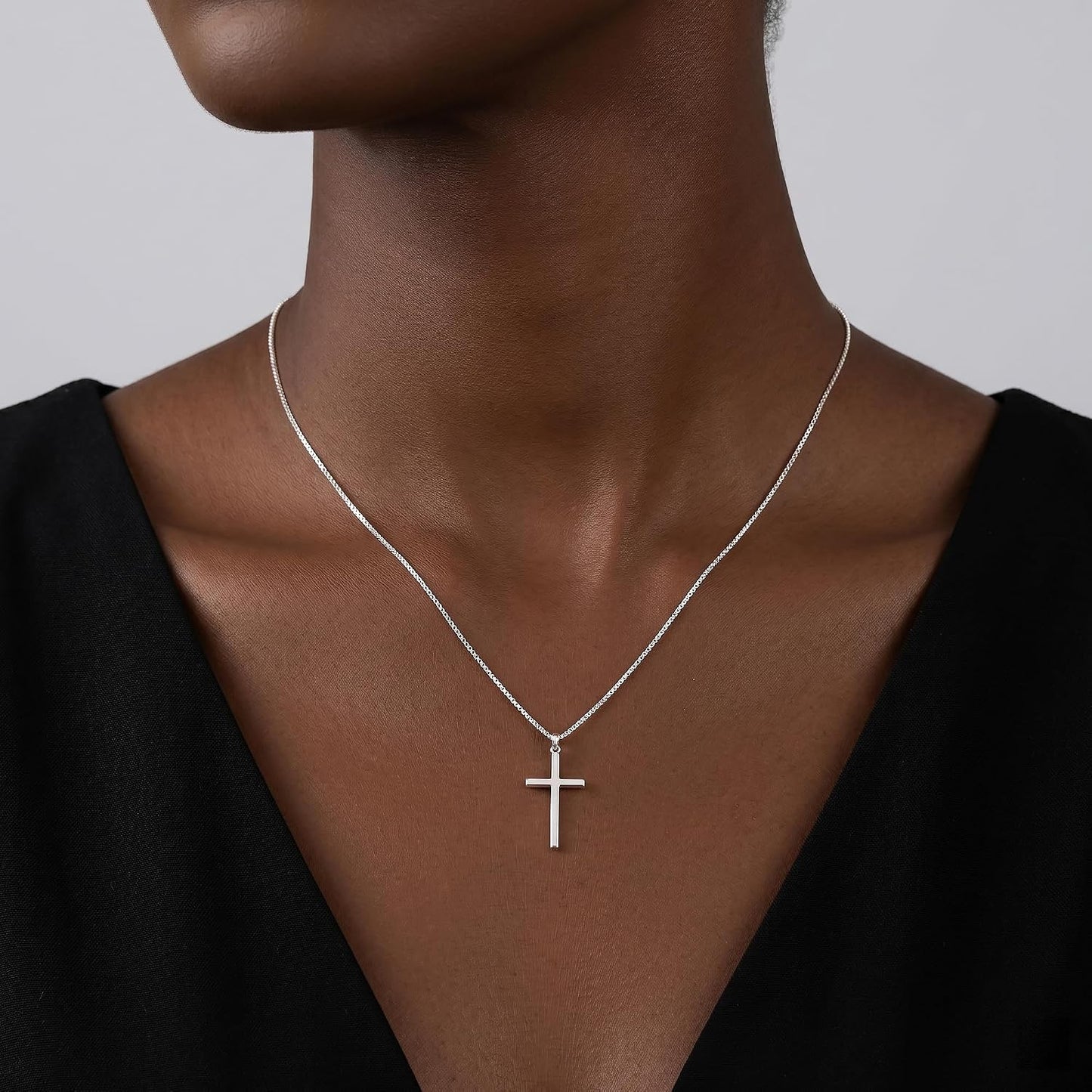 JophyX Collar de plata de ley 925 con cruz para mujer, cadena de ca...