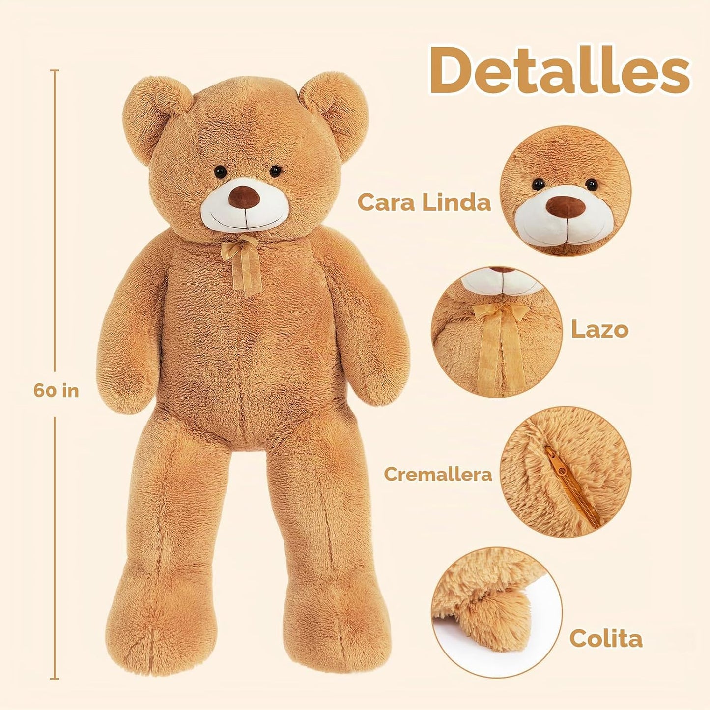 HollyHOME Oso de Peluche Gigante de 5 Pies Oso de Peluche Grande An...