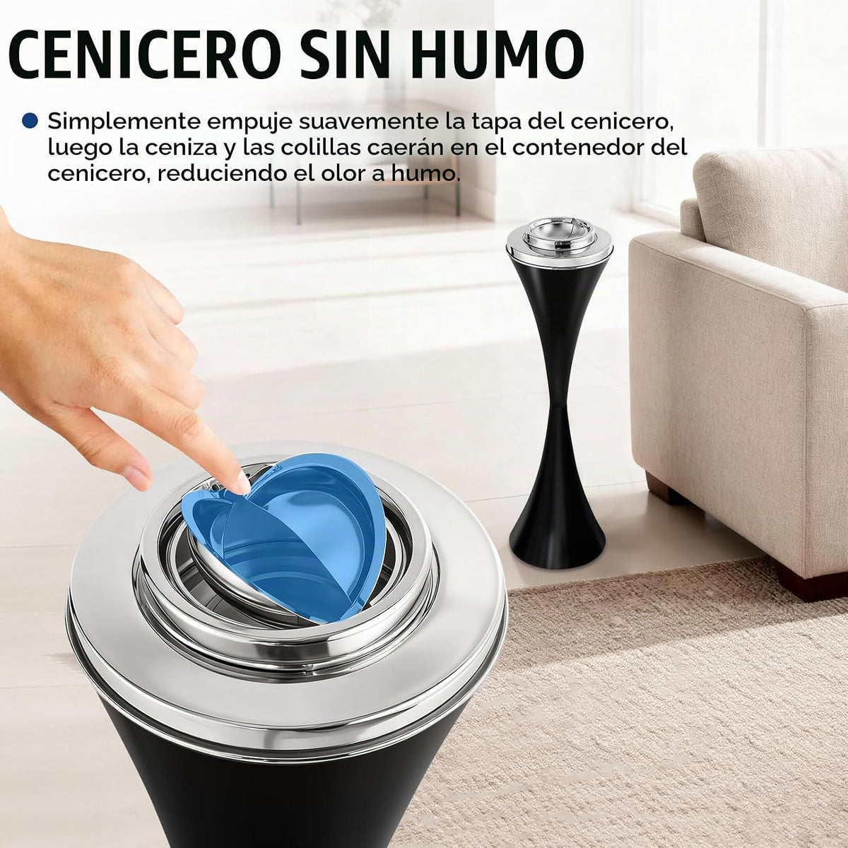 Cenicero de pie, Cenicero desmontable para exteriores de 24 pulgada...