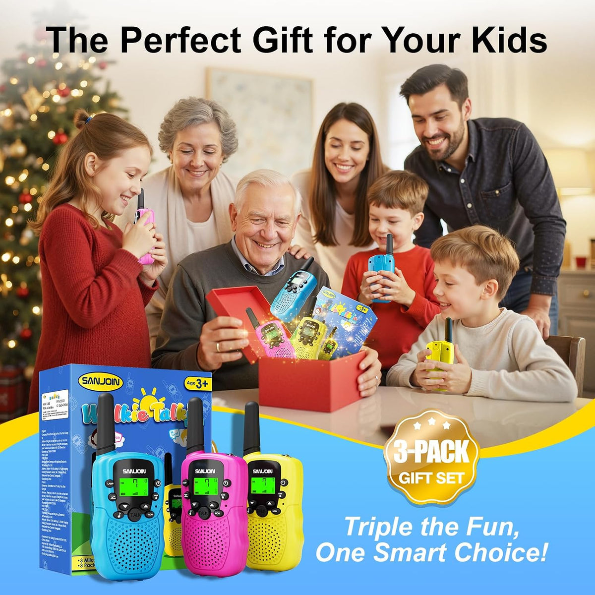Walkie Talkies para niños, juguetes para niños y niñas de 4 a 6 año...