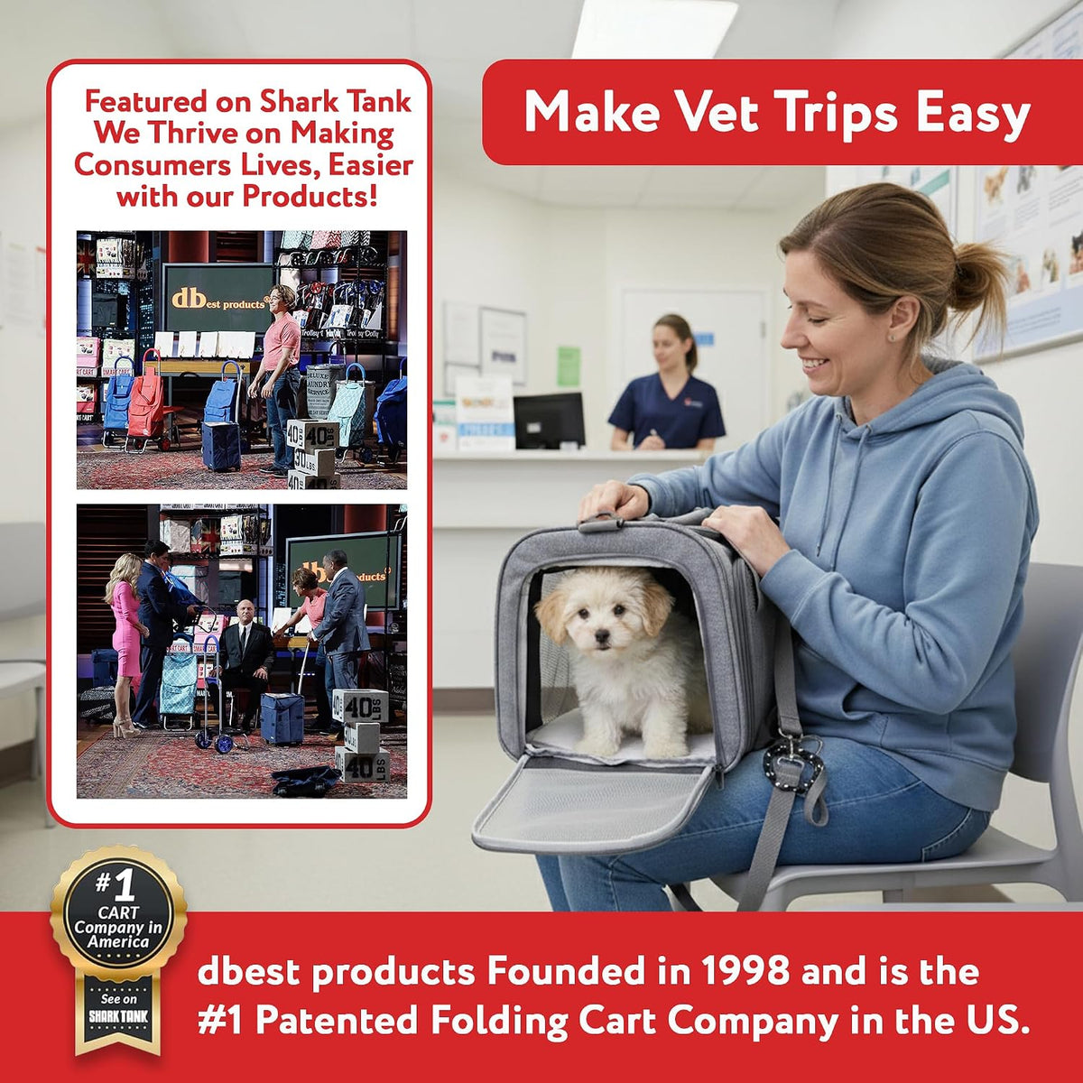 dbest Products Pet Smart Cart Sport, transportador plegable de lado...