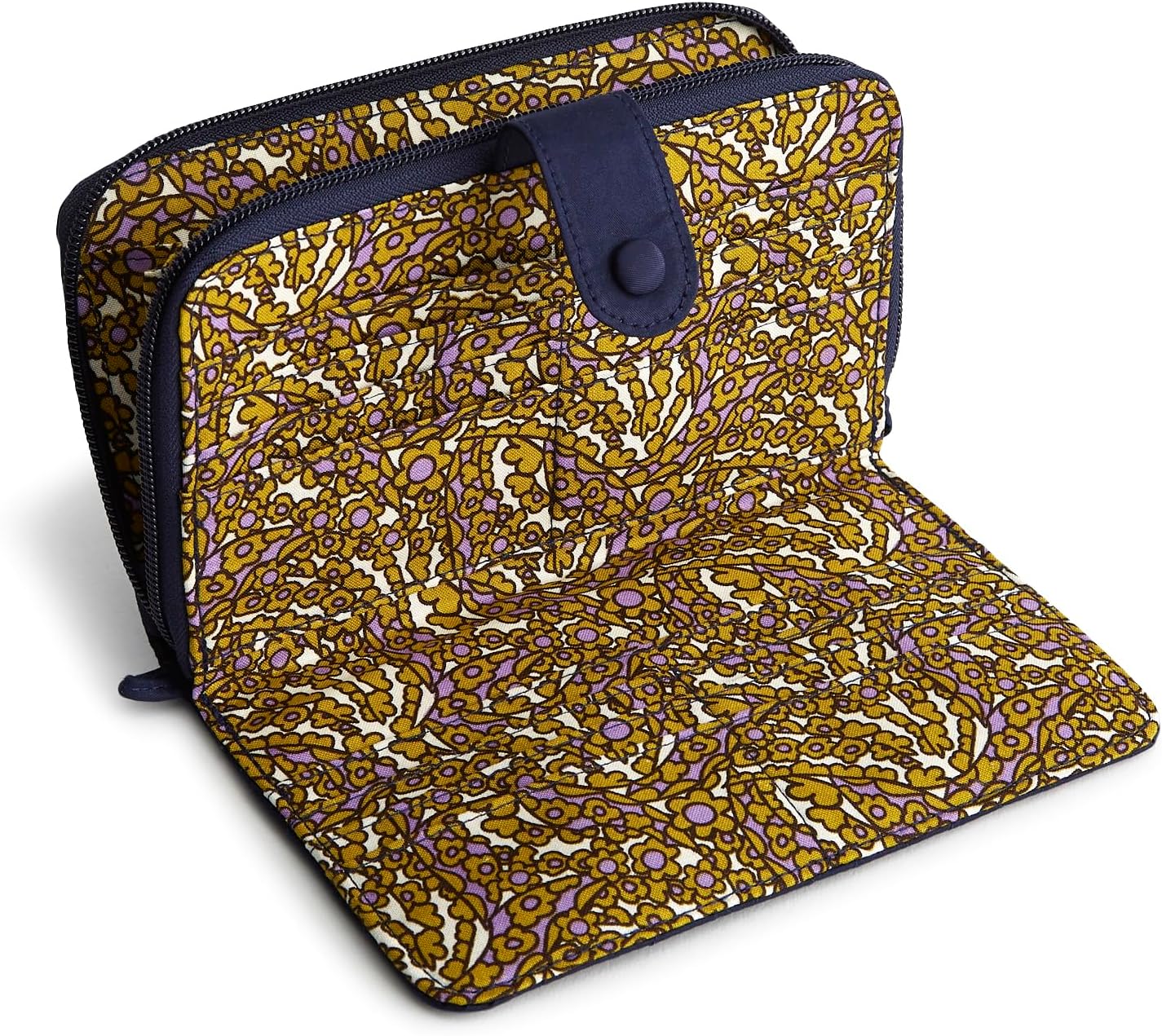 Vera Bradley - Cartera grande de mujer con solapa premium de algodón